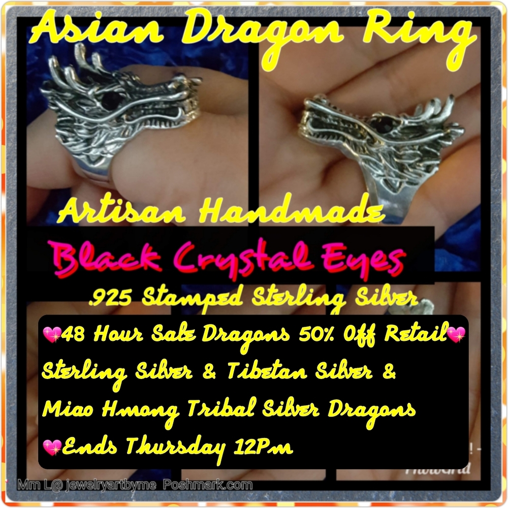 Handmade Dragon Rings .925 or Tibetan Silver